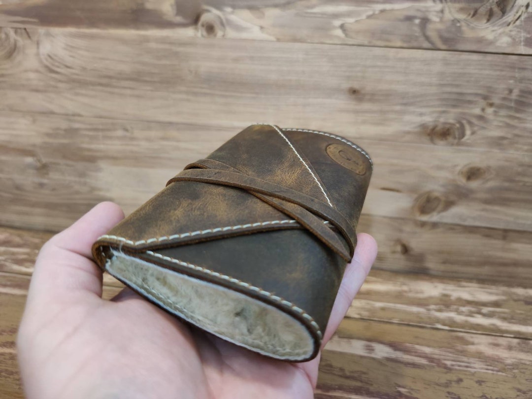 Personalized Leather Fly Fishing Wallet With Sheep Skin -fishing ...