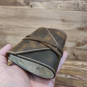 Cartera de cuero personalizada para pesca con mosca con piel de oveja - carteras de pesca - regalo para pescadores - bolsa para moscas - regalos para pesca con mosca