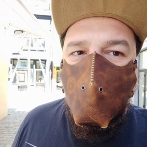 Máscara facial de couro personalizada, máscara de motociclista, máscara de motocicleta, máscara steampunk imagem 8