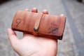 Personalized Leather Fly Fishing Wallet with Sheep skin -fishing wallets-fisherman gift-flies pouch-fly fishing gifts product logo