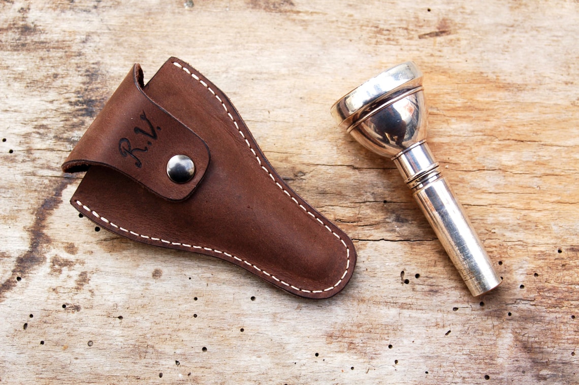 Personalized Leather Mouthpiece Holder for Trombone With Etsy