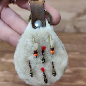 Cartera de cuero para pesca con mosca personalizada con pirograbado e iniciales - carteras de pesca - regalo para pescadores - bolsa para moscas - regalos para pesca con mosca