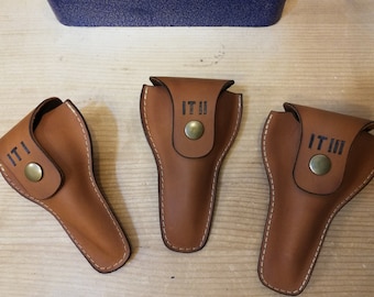 Personalized leather  mouthpiece holder for tuba  with Initials - mouthpiece case-brass accessories-mouthpiece pouch