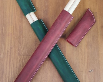 Personalized leather drumstick bag,  drumstick holder,leather  drumstick case ,pouch,drummer, drumsticks, percussion,gift for drummer,rock