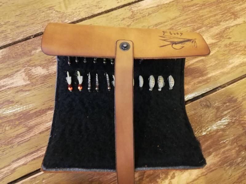 Leather Fly Fishing Wallet Personalized with Pyrography and Etsy