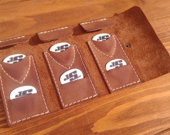 Personalized leather guitar pick wallet , guitar pick holder,leather guitar pick case ,pouch,plectrum,pick,strings