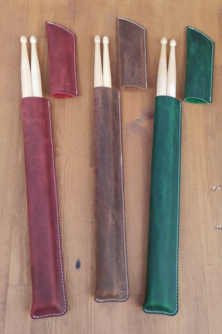 Borsa Per Bacchette In Pelle Fatta A Mano: Regalo Personalizzato Per Batterista - Italia