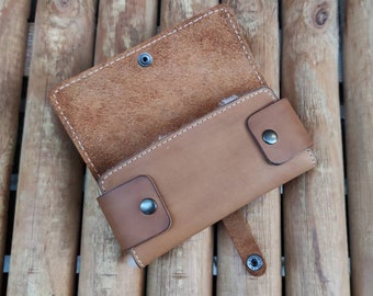 Personalized Leather Fly Fishing Wallet with Sheep skin -fishing wallets-fisherman gift-flies pouch-fly fishing gifts
