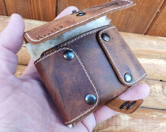 Portefeuille Vintage Pêche à La Mouche – Toile Et Cuir + 43 Mouches Mer/truite