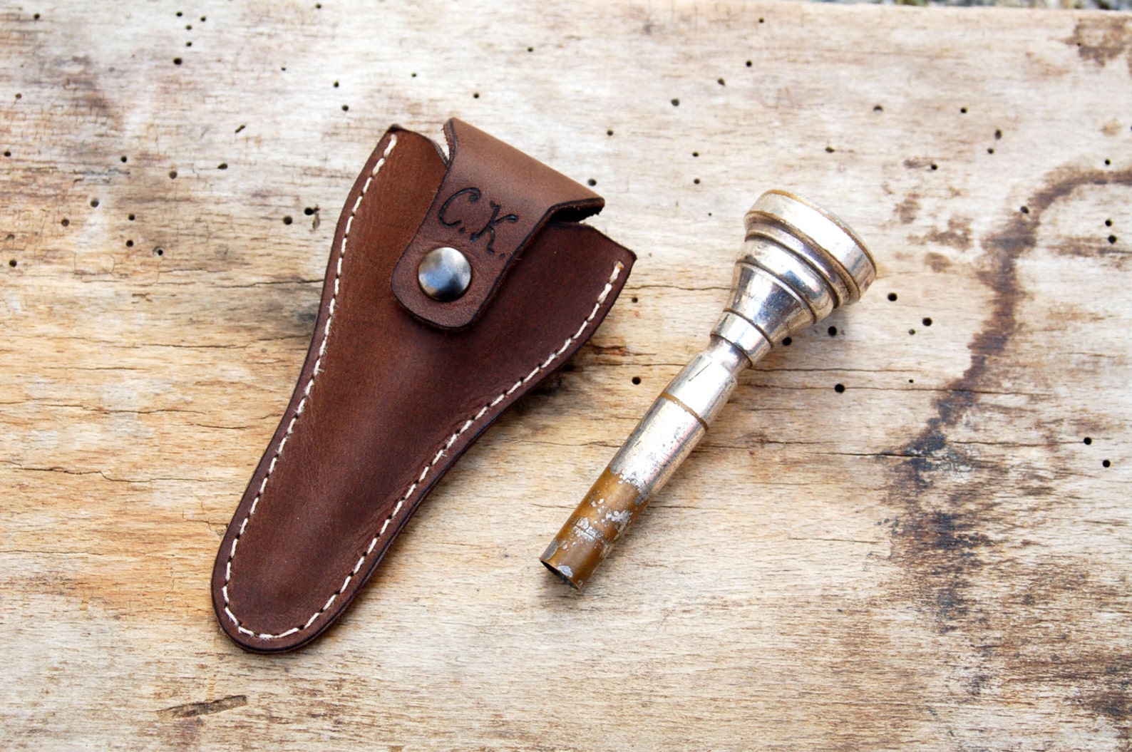 Personalized Leather Mouthpiece Holder for Trumpet With Etsy