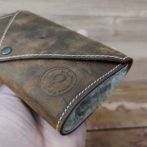 Cartera de cuero personalizada para pesca con mosca con piel de oveja - carteras de pesca - regalo para pescadores - bolsa para moscas - regalos para pesca con mosca