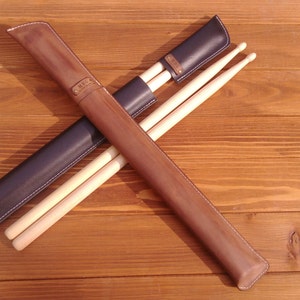 Personalized leather drumstick bag,  drumstick holder,leather  drumstick case ,pouch,drummer, drumsticks, percussion,gift for drummer,rock