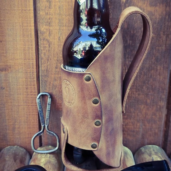 Fondina per birra in pelle personalizzata, porta birra in pelle, porta bevande, porta bottiglia d'acqua, porta lattina, porta bottiglia in pelle,