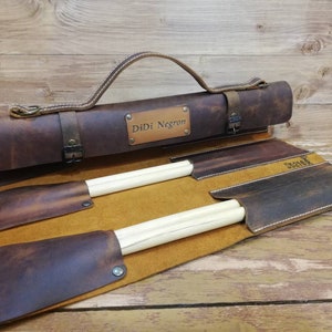 Personalized leather drumstick bag,  drumstick holder,leather  drumstick case ,pouch,drummer, drumsticks, percussion,gift for drummer,rock