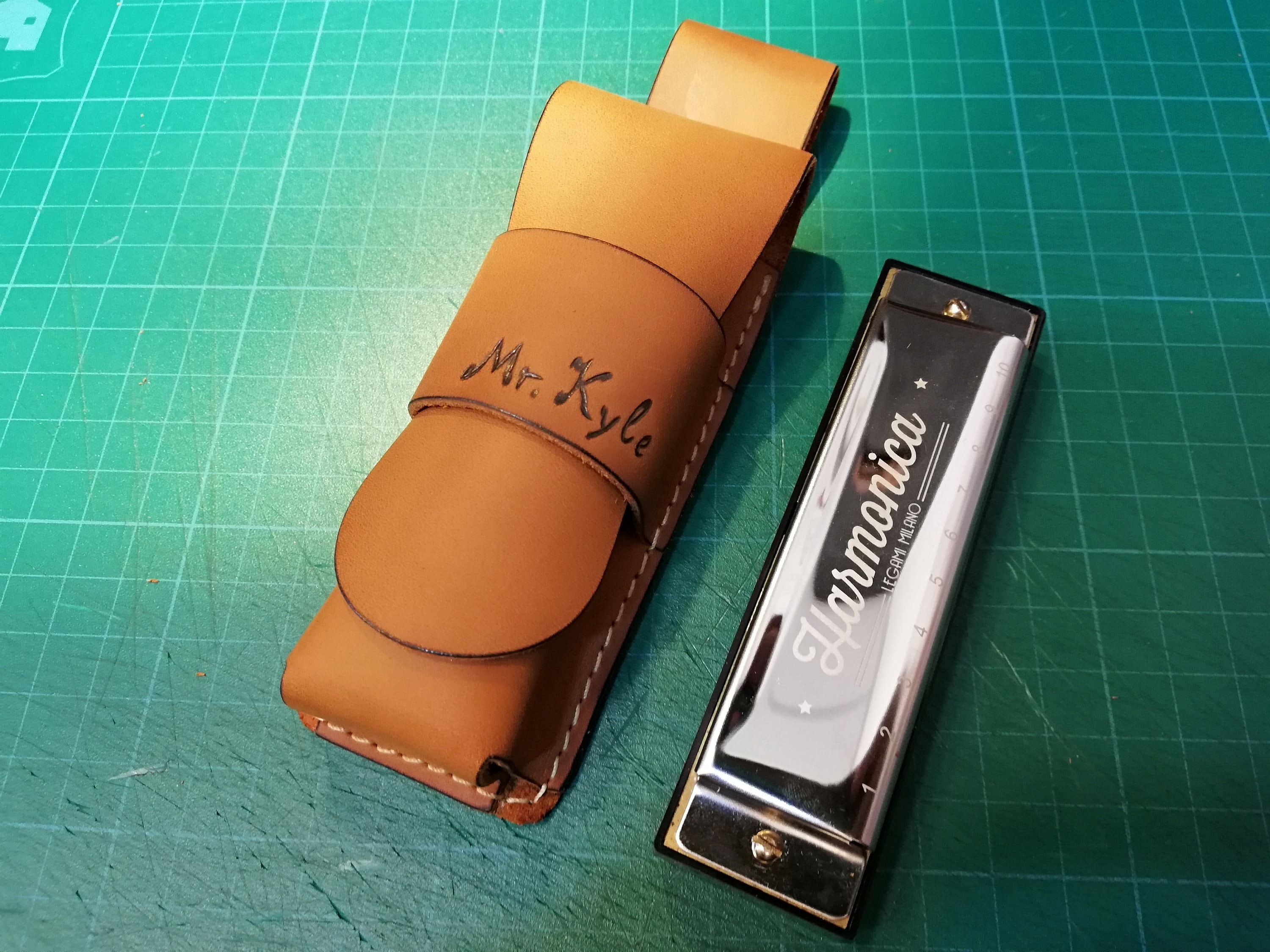 Personalized Leather Harmonica Case for One 10 Hole Diatonic Etsy