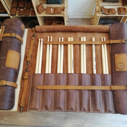 Personalized Leather Drumstick Holder Gift for Drummer. Gift Etsy