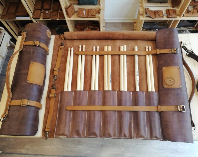 Personalized Leather Drumstick Bag, Drumstick Holder,leather Drumstick