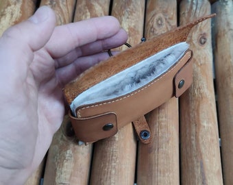 Portafoglio Bifold In Pelle Inciso A Mano Pesca A Mosca - Marrone Chiaro, Blocco RFID