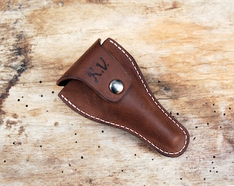 Personalized leather mouthpiece holder for trombone with Initials - mouthpiece case-brass accessories-mouthpiece pouch