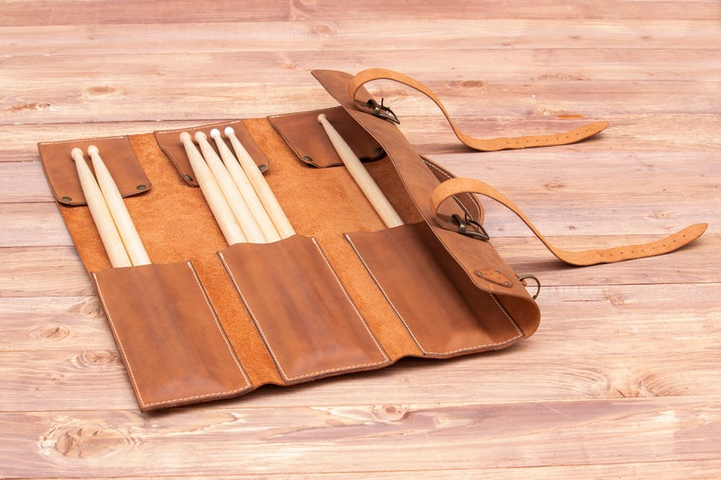 Personalized Leather Drumstick Bag Drumstick Holderleather Etsy