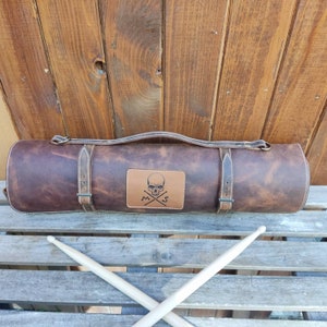 Personalized leather drumstick bag,  drumstick holder,leather  drumstick case ,pouch,drummer, drumsticks, percussion,gift for drummer,rock