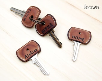 Personalized leather key cover -  keys holder