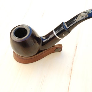 Personalized Leather Pipe Holder- Leather Pipe Stands - hand made