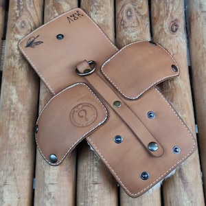 Cartera de cuero personalizada para pesca con mosca con piel de oveja - carteras de pesca - regalo para pescadores - bolsa para moscas - regalos para pesca con mosca