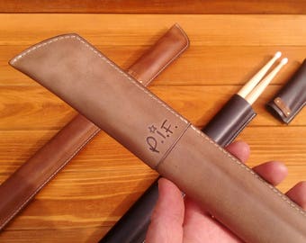 Personalized leather drumstick bag,  drumstick holder,leather  drumstick case ,pouch,drummer, drumsticks, percussion,gift for drummer,rock