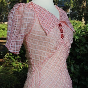 Bessie- Mid-1930s inspired day dress in original vintage cotton gauze