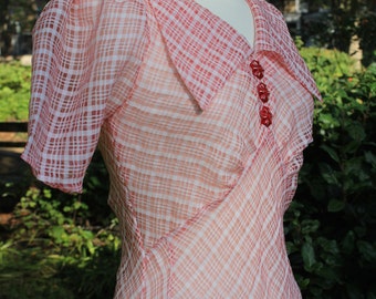 Bessie- Mid-1930s inspired day dress in original vintage cotton gauze