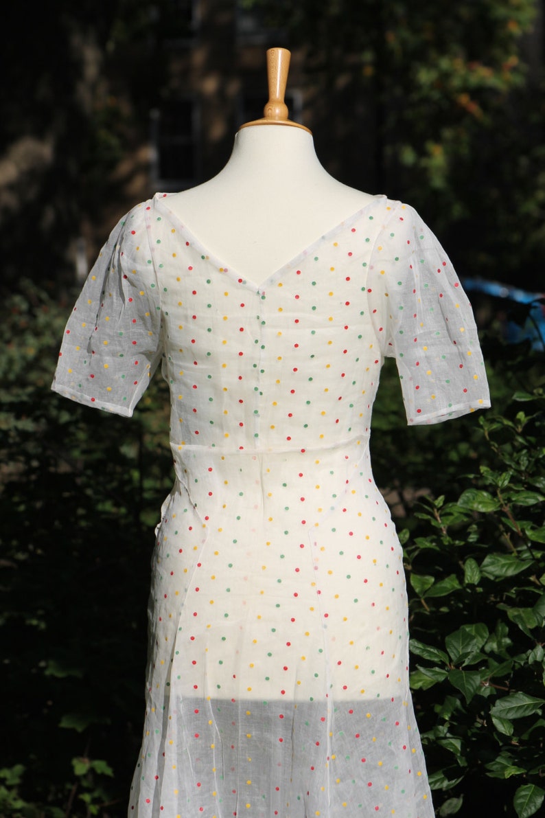 Maudie Mid-1930s inspired afternoon dress in original vintage cotton organdy image 4