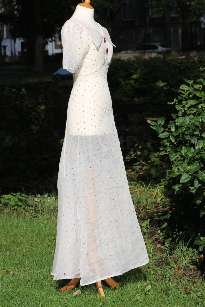 Maudie Mid-1930s inspired afternoon dress in original vintage cotton organdy image 5