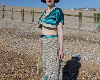 Ethel- Early 1930s inspired silk beach pyjamas