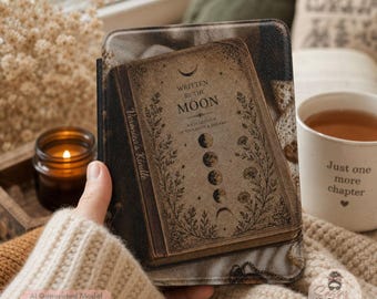 Moon Phases Kindle Case, Vintage Botanical Cover for Paperwhite & Signature Edition 7