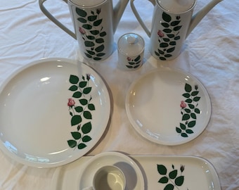 Vintage Arzberg Form 2050 Grand Prix Porcelain Set — Pink Rosebud