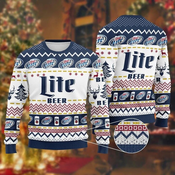Miller Lite Christmas Sweater - Etsy