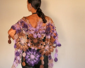 Crochet Shawl, Shawl Lace, Shawl Multicolor, All Seasons, Travel Wrap, Shawl Wool, Shoulder Shawl, Wedding Wrap, Triangle Shawl Scarf