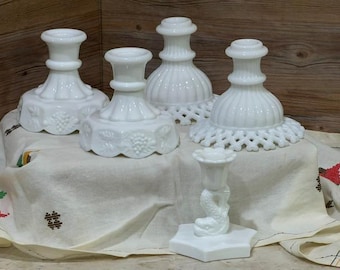 MILKGLASS CANDLESTICKS