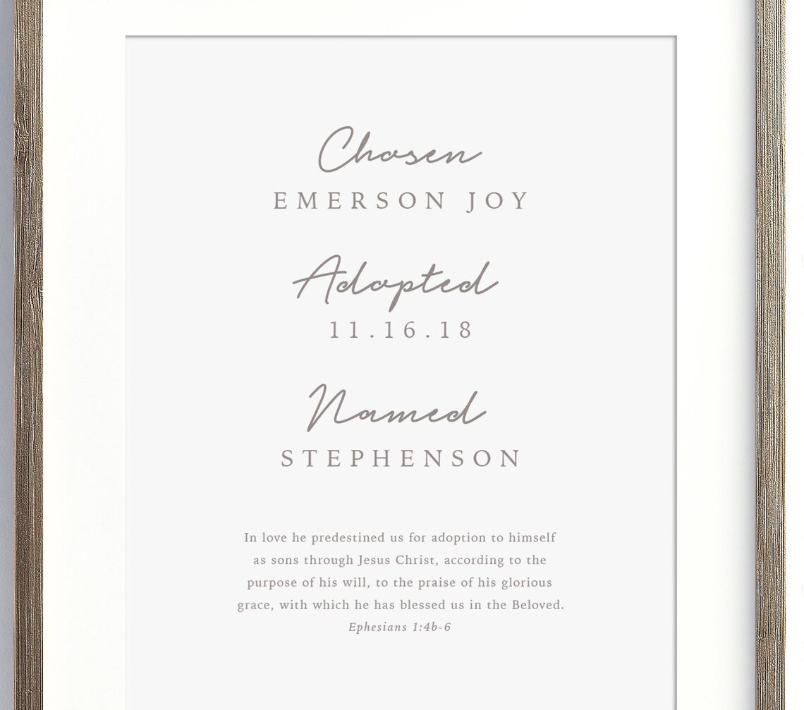 PRINTABLE Adoption Art Print, Customizable Adoption Gift, Adoption Art ...
