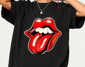 Official The Rolling Stones Foreign Tongues Lick T-Shirt, Classic Rock Band Fan Gift, Vintage Tongue Logo Graphic Tee