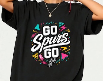 Camiseta retro Go Spurs, regalo vintage para aficionados al baloncesto, camiseta gráfica deportiva de San Antonio, camiseta clásica para el día del partido.