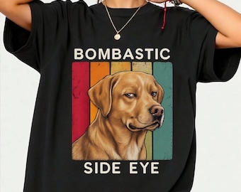 Camiseta retro vintage con diseño de perro labrador mirando de reojo, regalo divertido para amantes de los perros, camiseta gráfica con meme de cachorro adorable.