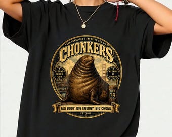 Camiseta Chonkers el león marino, regalo con meme de león marino, camiseta divertida con estampado de animales marinos, regalo para amantes del océano, camiseta divertida con meme de animales marinos
