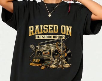 Camiseta con estampado retro de los 80 y 90, ideal para amantes del rap vintage.