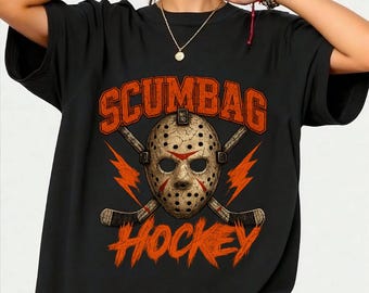 Scumbag Hockey T-Shirt, Funny Hockey Player Gift, Retro Ice Rink Fan Graphic Tee, Bold Sports Humor Shirt