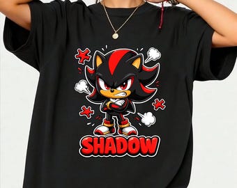 Camiseta Sonic & Friends Shadow Chaos Energy, regalo para fans de los videojuegos retro, camiseta gráfica de batalla de erizos, camiseta para gamers de anime
