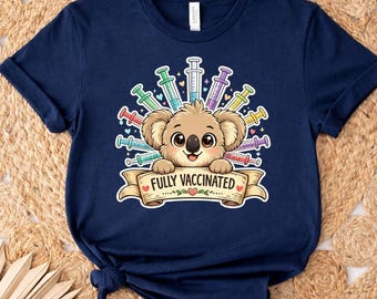 Camiseta "Totalmente vacunado", regalo divertido para defensores de las vacunas, camiseta gráfica a favor de la ciencia.