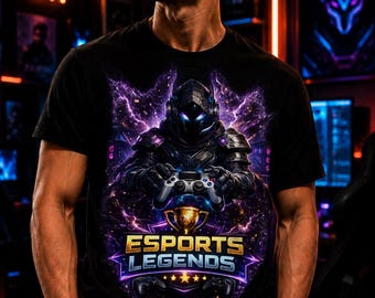 Esports Legends Raven Warrior Graphic T-Shirt, Gaming Graphic Tee, Video Game Shirt, Gamer Gift, Unisex Esports Streetwear Apparel