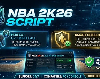 NBA 2K26 Ultimate Script | Dans Auto Green Script Rhythm Shot & Dribble Combo | Zen Script | Instant Download | PC Console